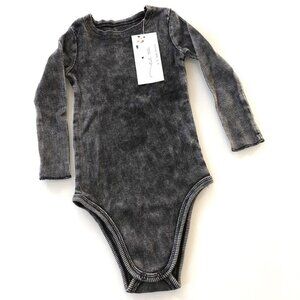 🆕NWT Lil Legs Black Wash Ribbed Onesie